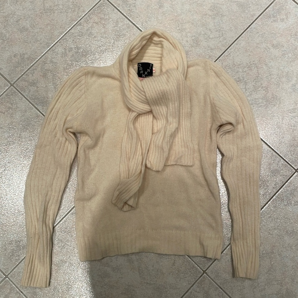 Vintage 1970s Angora Wool Scarf Sweater